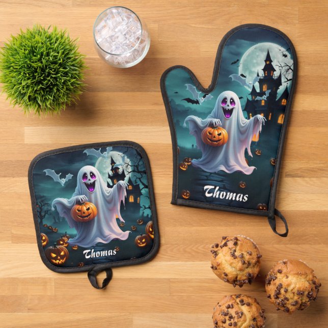 Set De Manoplas Encantador diseño de Halloween transmite. (De arriba hacia abajo)