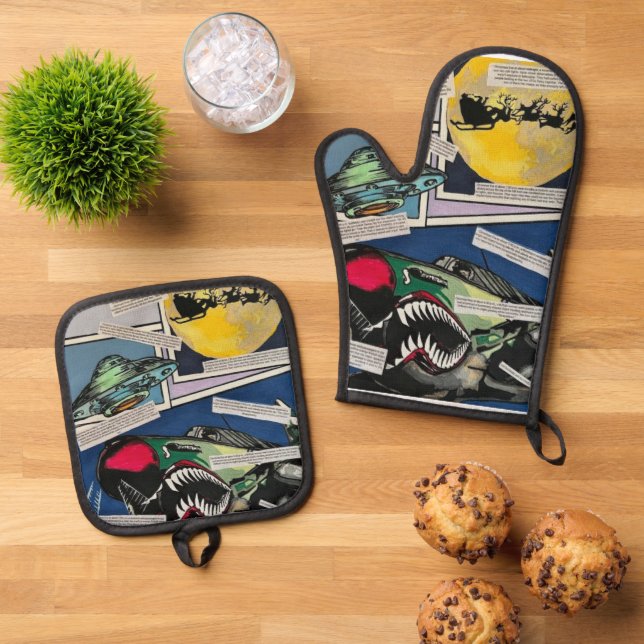 Set De Manoplas "Encuentros de Navidades" Pintura de un (De arriba hacia abajo)