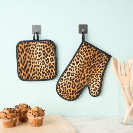 Set De Manoplas Energía de Leopardo Salvaje – Moda de Impresión An
