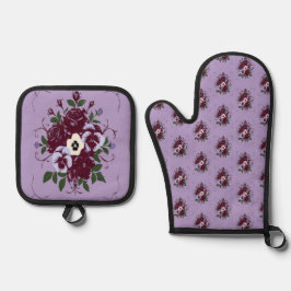 Set De Manoplas Ensemble de Cuisine Manique et Gant Violettes
