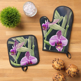 Set De Manoplas Equipo de Orquid Oven Mitt y Pot Holder