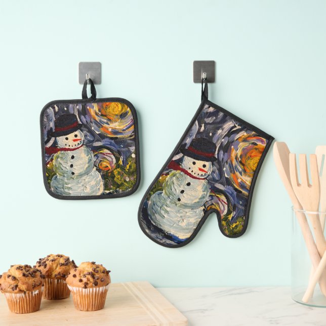 Set De Manoplas Equipo de Vincent Snowman Pot Holder & Mitt (Insitu (colgante))