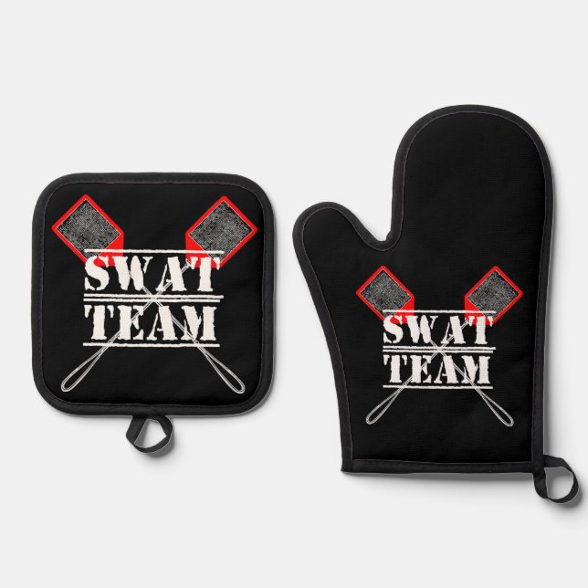 Set De Manoplas Equipo SWAT Oven Mitt y Pot Holders (Anverso)