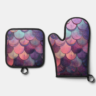 Set De Manoplas Escalas de sirenas rosadas y moradas