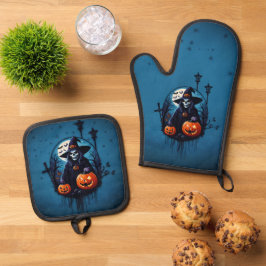 Set De Manoplas Escena espeluznante de Halloween