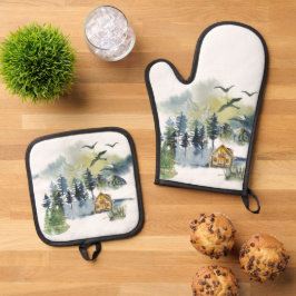 Set De Manoplas Escenario de bosque acuático