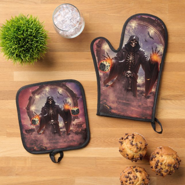 Set De Manoplas Escenario fascinante y místico de un esqueleto (De arriba hacia abajo)