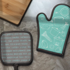 Set De Manoplas Esenciales de cocina cajún Oven Mitt y Pot Holders