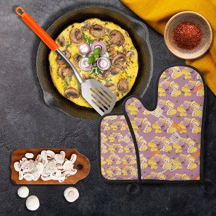 Set De Manoplas Espatulas y huevos revueltos morados
