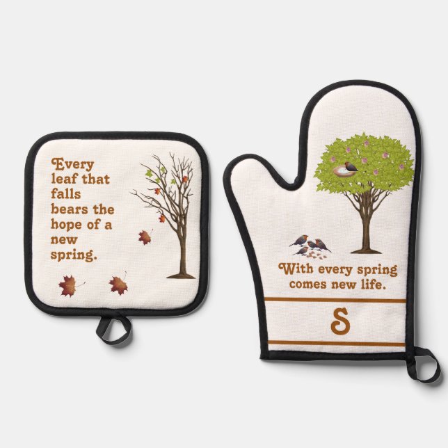 Set De Manoplas Esperanza de primavera monograma  (Anverso)