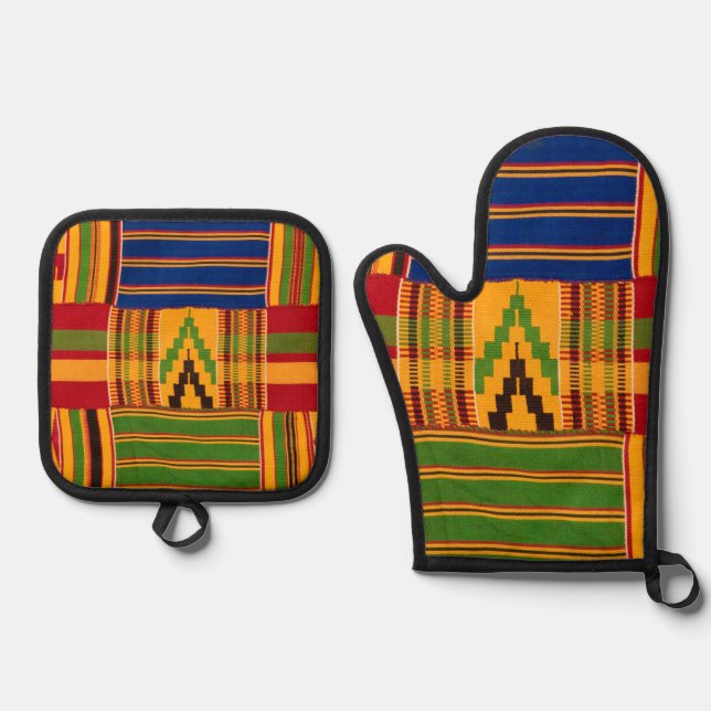 Set De Manoplas Estampa Africana (Anverso)