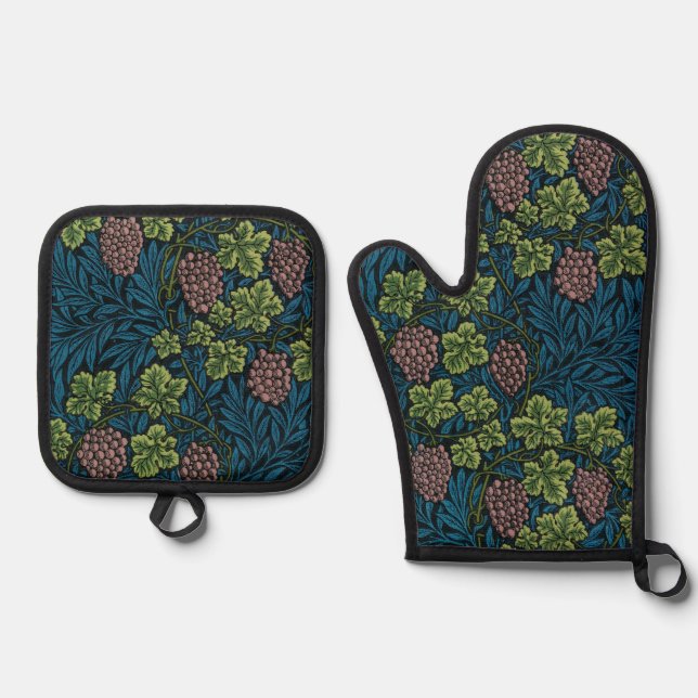 Set De Manoplas Estampado de enredaderas, William Morris (Anverso)
