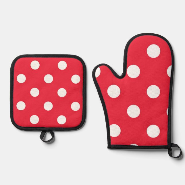 Set De Manoplas Estampado de lunares (Anverso)