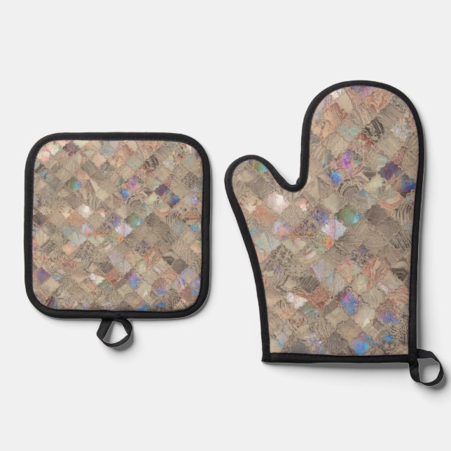 Set De Manoplas Estampado de sirena beige (Anverso)