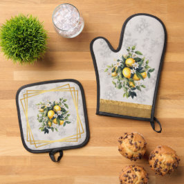 Set De Manoplas Estilo Positano de limón y fruta