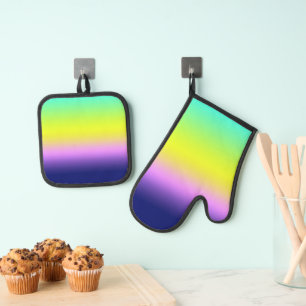 Set De Manoplas Estrecho de colores de primavera verde amarillo oc