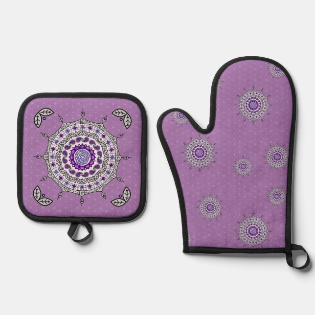 Set De Manoplas Fantasía de Mehndi Plateado (Anverso)