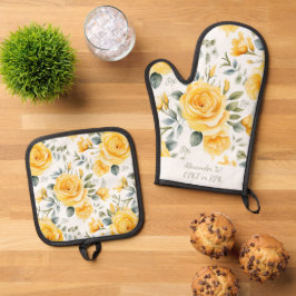 Set De Manoplas Farmacia personalizada de RX y Rosas Amarillas