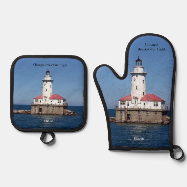 Set De Manoplas Faro de Chicago Breakwater (Anverso)