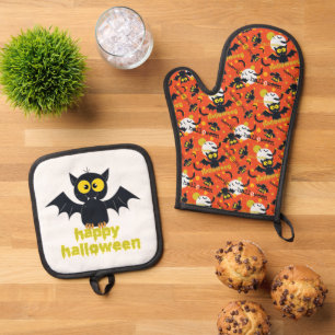 Set De Manoplas Feliz Día de Halloween Vampiro Fang Flying Bats Fu
