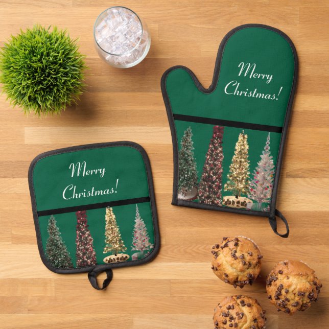 Set De Manoplas Feliz Navidad, (De arriba hacia abajo)