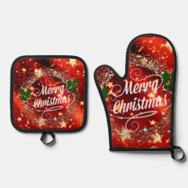 Set De Manoplas Feliz Navidad, diseño festivo,