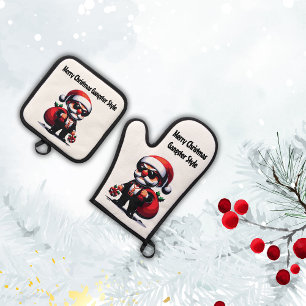 Set De Manoplas Feliz Navidad Gangster Style