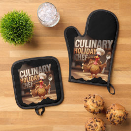 Set De Manoplas Festividad culinaria moderna Chef turco