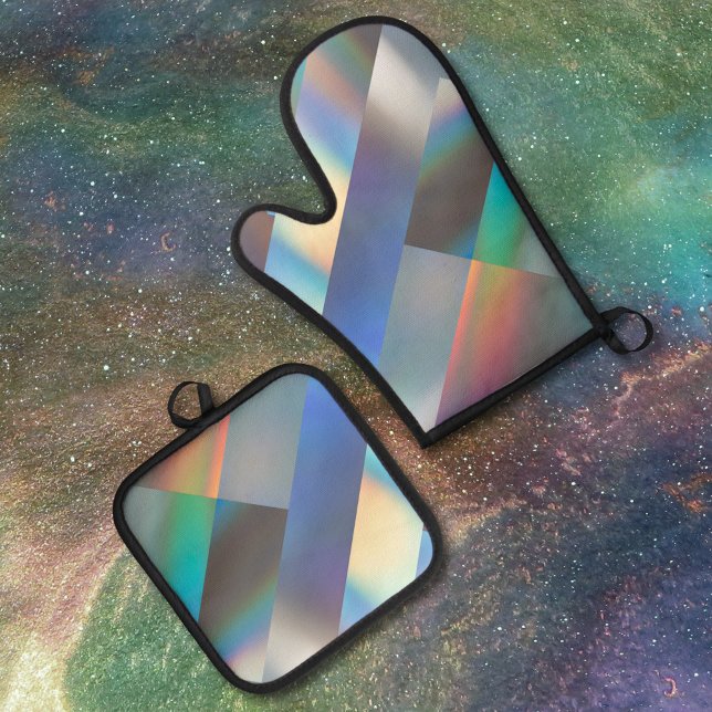 Set De Manoplas Fiesta de arcoiris del pasto holográfico geométric (Subido por el creador)