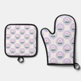 Set De Manoplas Fiesta Purple Daisy Flower