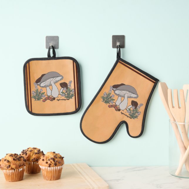 Set De Manoplas Figdewdrop caterpillar & mushroom pot holders (Insitu (colgante))