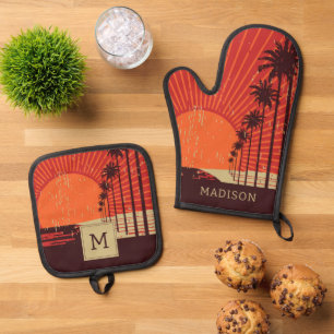 Set De Manoplas Fila de árbol de palma