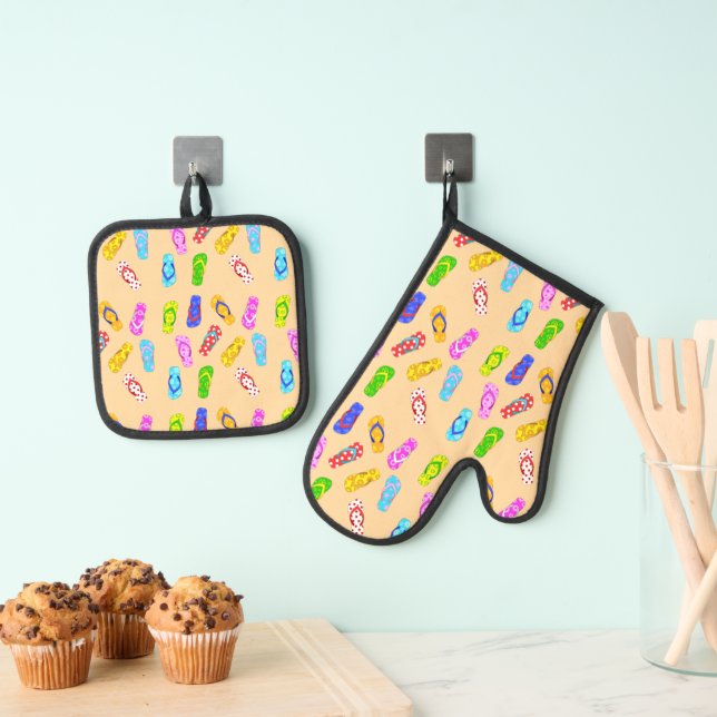 Set De Manoplas Flip Flop Pattern (Insitu (colgante))