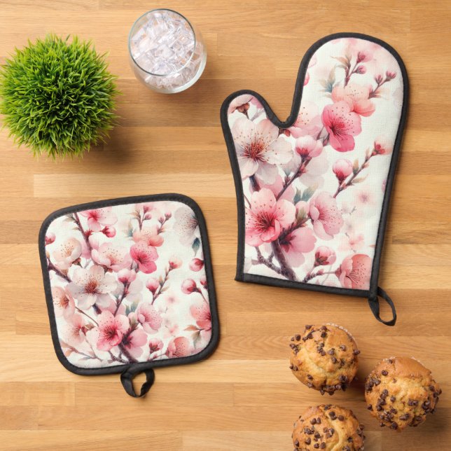 Set De Manoplas Flor de Cerezo (De arriba hacia abajo)