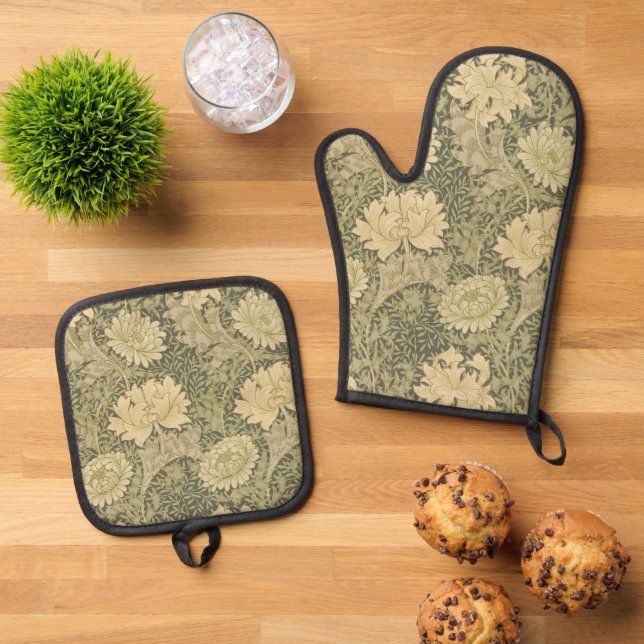 Set De Manoplas Flor de Salvia de Crisantemo de William Morris (De arriba hacia abajo)