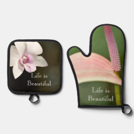 Set De Manoplas Flor Orquídea Kauai, Hawái