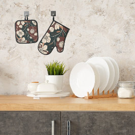 Set De Manoplas Floraciones de Noir de Otoño