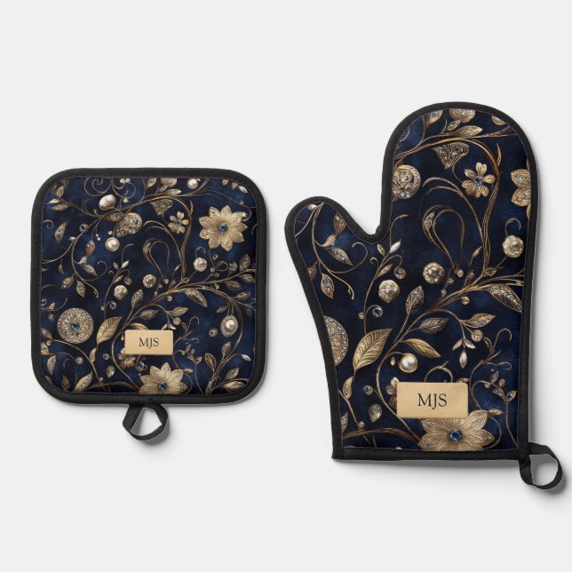 Set De Manoplas Floral Chic (Anverso)