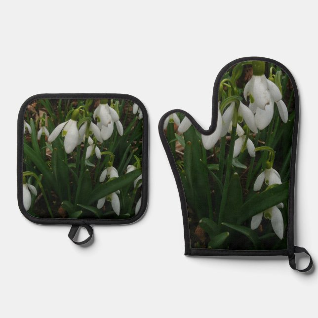 Set De Manoplas Floral de primavera I (Galanthus) (Anverso)