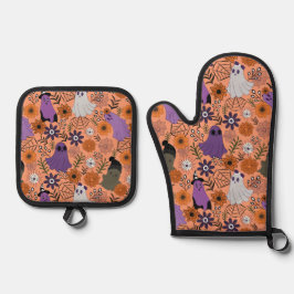 Set De Manoplas Floral espeluznante