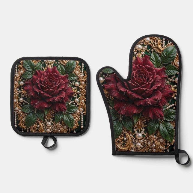 Set De Manoplas Floral Gótico Victoriano (Anverso)