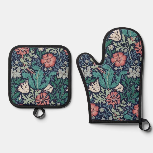 Set De Manoplas Floral Pattern, William Morris (Anverso)