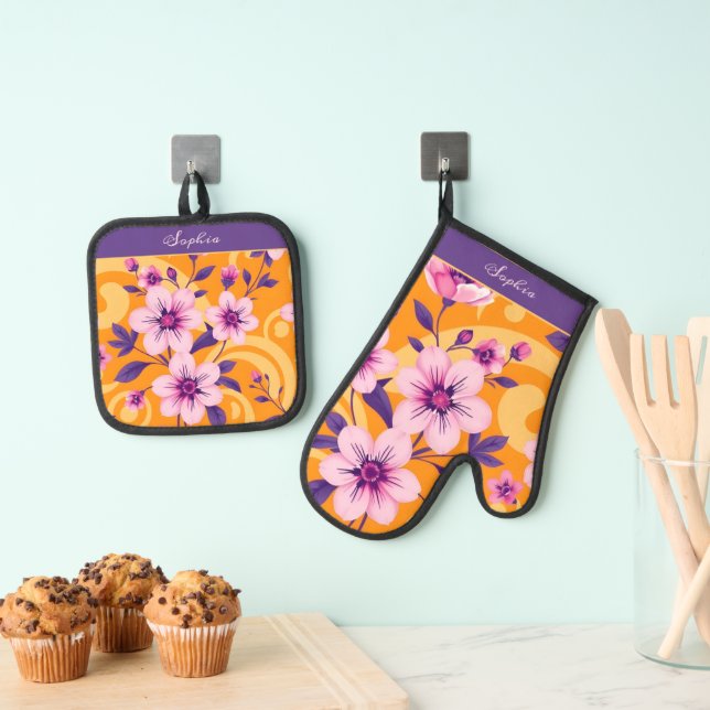 Set De Manoplas Florales de verano vibrantes-estilo dopamina (Insitu (colgante))