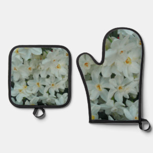 Set De Manoplas Flores blancas de arcissus paperblancas