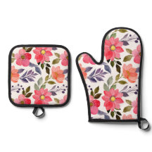 Flores de acuarela Oven Mitts & Pot Holders