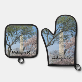 Set De Manoplas Flores de cerezo y el monumento de Washington en D