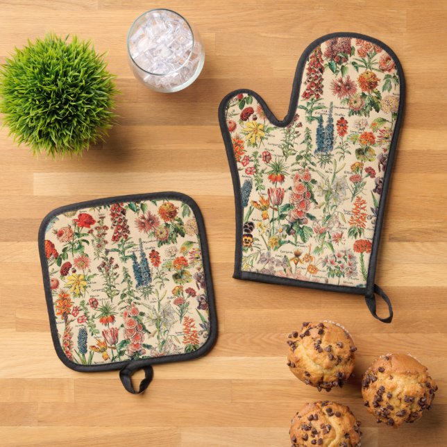Set De Manoplas Flores de época (De arriba hacia abajo)