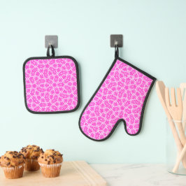 Set De Manoplas Flores de Fuchsia