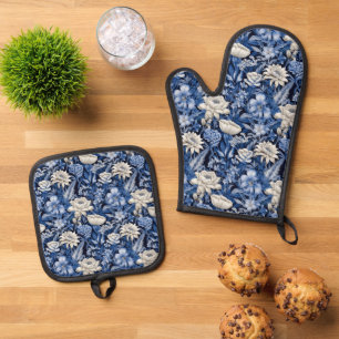 Set De Manoplas Flores de invierno estacionales estampadas