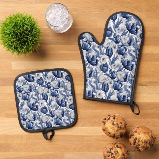 Set De Manoplas Flores de invierno estacionales estampadas (De arriba hacia abajo)